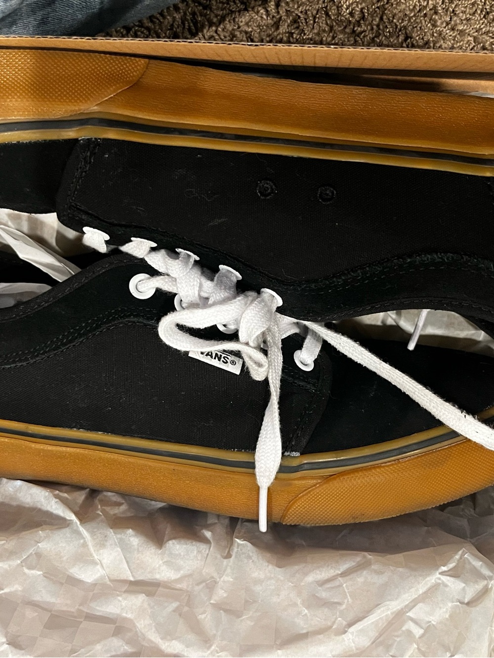 Vans Black Canvas Sneakers with Gum Sole - Picture 10 of 13
